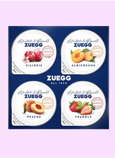 Buy Bite-Sized Fruit Symphony: Zuegg Single Portions 4x25g Mix Fruit Jam - Italian Jam in UAE