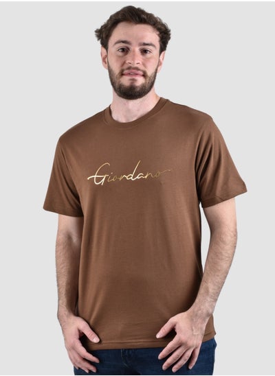 Buy Men's Premium Signature T-Shirt - Brown in Saudi Arabia