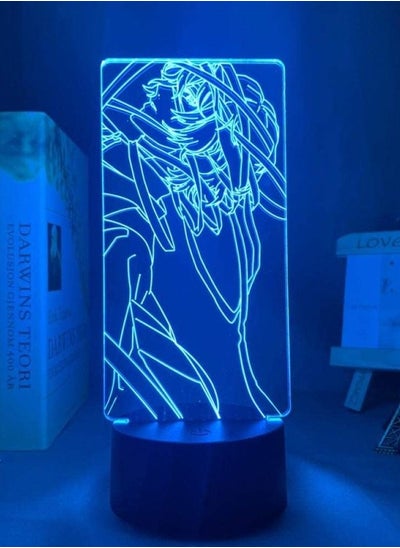 اشتري Multicolour 3D LED Night Light Illusion Lamp Evening Bedroom Dec Manga Bungo Stray Dogs Birthday 16 Color Remote في الامارات