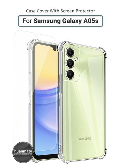 Buy 2 in 1 Samsung Galaxy A05s Protection Pack - Ultra Clear Shockproof Case & Screen Protector, All Round Protection, Back Cover & Screen Protector for Samsung Galaxy A05s in Saudi Arabia