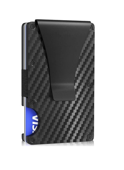 اشتري Carbon Fiber Wallet, Carbon Fiber Credit Card Holder, Metal Money Clip Wallet, RFID Blocking Minimalist Wallet, Cash Credit Card Holde Aluminum Wallet purse for Men & Women في السعودية