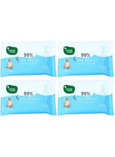 Buy Thick Fabric Baby Water Based Unscented Wipe (Blue 10 Wipes) Pack Of 4 in Saudi Arabia