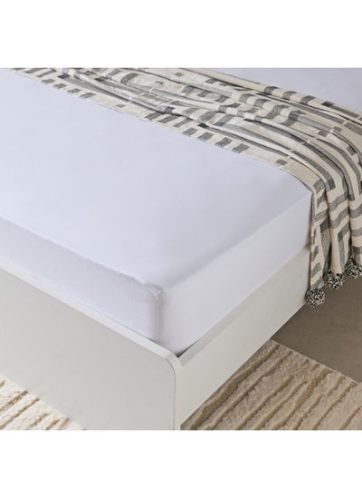 Buy Essential Cotton Queen Fitted Sheet 150 X 200 X 36 Cm in Saudi Arabia