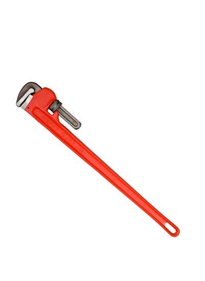 Buy Geepas 36" Pipe Wrench- GT59343, Cast Iron Construction, Drop Forged CS Jaw, Satin Finished, with Comfortable Grip, Highly Durable, Perfect for Hardening and Loosening Pipes, Red in UAE