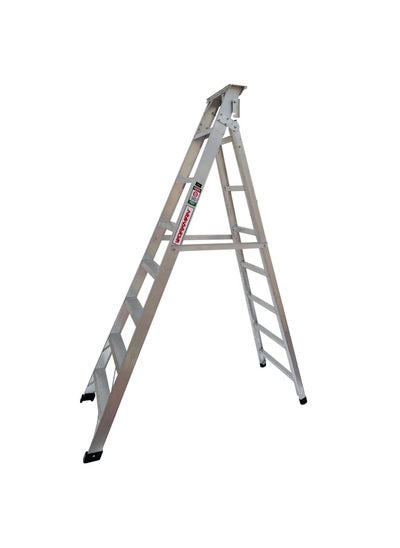 Buy Dual Purpose Aluminum Ladder - Lightweight, Telescoping Ladder for Home, Office & Outdoor Use | 8 Steps Folding Ladder with Anti-Slip Design | Heavy-Duty Multi-Use Ladder | 2.4 Meters in UAE