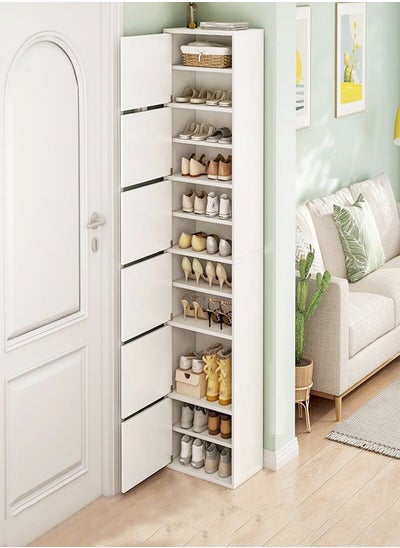 Buy Multi-layer Standing Cupboard with Shelf Dust-proof Storage Shoe Rack Simple Shoe Cabinet With Narrow Doorway Entrance Large-capacity Shoe Organizer for Living Room Home Office 43x30x180 cm in UAE