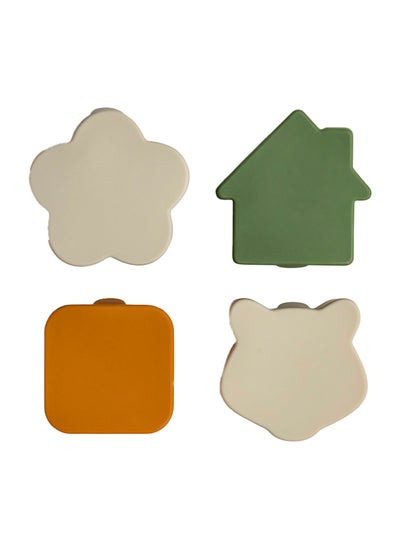 Buy Set Of 4 Silicone Lunchbox Organizers - Caramel/Green/Grey in UAE