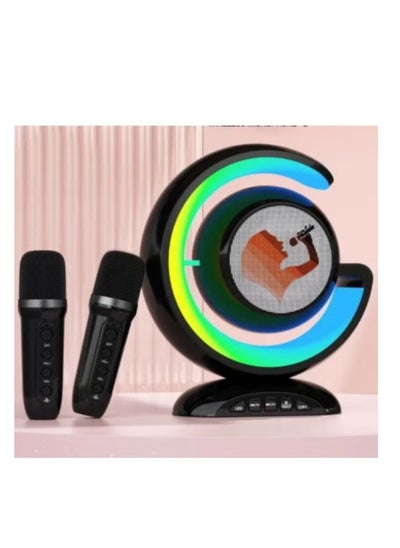 اشتري YS-110 Wireless Bluetooth Speaker Night Lamp Speaker LED Light Mini Karaoke with 1 UHF Microphone Voice Changer في الامارات