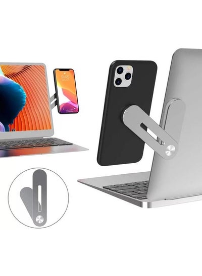 Buy Universal Aluminum Side Mount Magnetic Rotatable Cell Phone Holder For Laptop Screen in Saudi Arabia