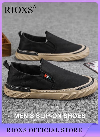 Buy Men's Classic Canvas Low Top Sneakers Lightweight Breathable Casual Shoes Fashion Comfortable Flat Shoes in UAE