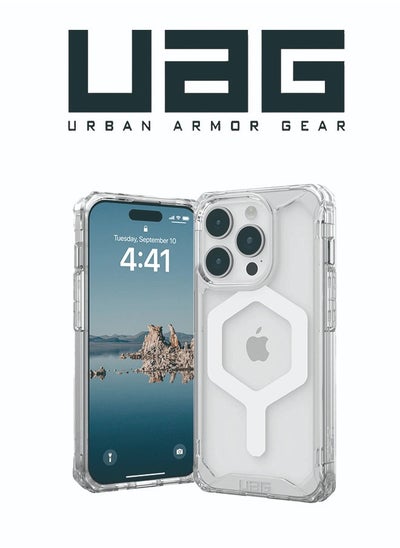 اشتري Case Compatible with iPhone 15 Pro Case Plyo Ice/White Built-in Magnet Compatible with MagSafe Charging Rugged Anti-Yellowing Transparent Clear Protective Cover في الامارات