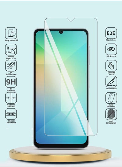 Buy Samsung Galaxy A06 4G 2024 Premium Series Curved Edges 9H 2.5D Tempered Glass Screen Protector - Clear in UAE