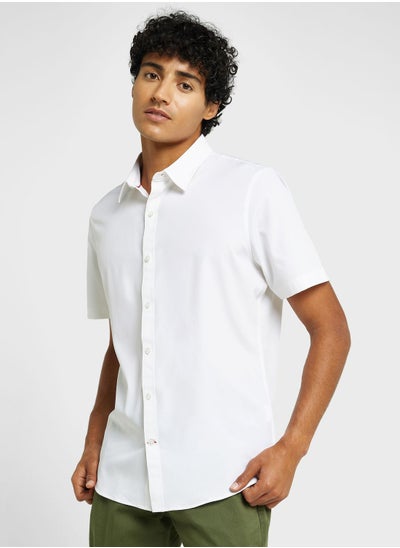 Buy Thomas Scott Classic Slim Fit 4 Way Stretch Spread Collar Casual Shirt in UAE