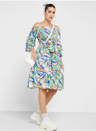 Buy Urban Minx Ruffle Sleeve Tiered Dress in UAE