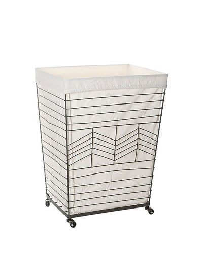 اشتري Spruce Metal Hamper With Liner, Black & White - 30 cm في الامارات