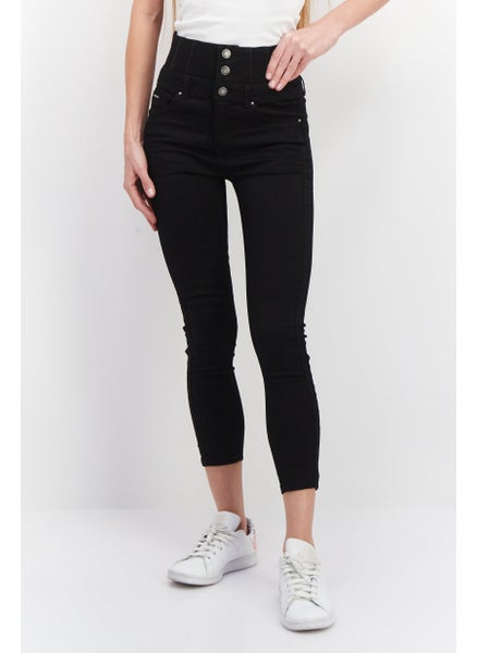 اشتري Women Slim Fit High Waist Denim, Black في الامارات