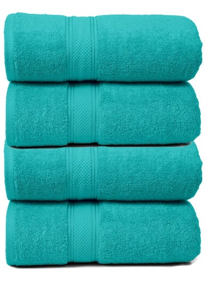 Buy Bliss Casa Cove 100% Cotton Bath Towels (4 Pack, 70 x 140 CM) 500 GSM Cotton Bath Towel Set for Home, Hotels, Pool & Beach in UAE