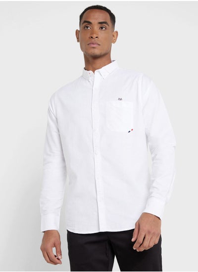 اشتري Thomas Scott Men White Pure Cotton Slim Fit Casual Shirt في السعودية