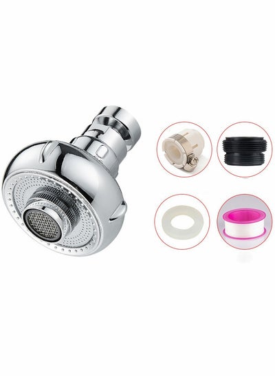 اشتري Kitchen Sink Faucet Aerator 360° Rotatable Faucet Sprayer Head 2 Modes Adjustable Sink Attachment with Universal Connector & Spare Gasket Anti-Splash Faucet Nozzle for Kitchen Bathroom Faucet في السعودية