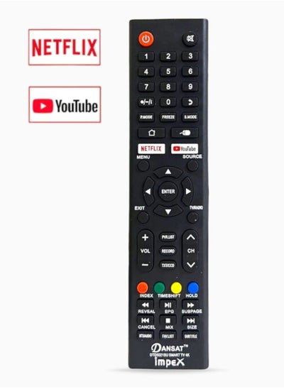 Buy Replacement Universal Remote Control For Dansat Smart Impex G-Ten Led Lcd Smart Tv Black in Saudi Arabia