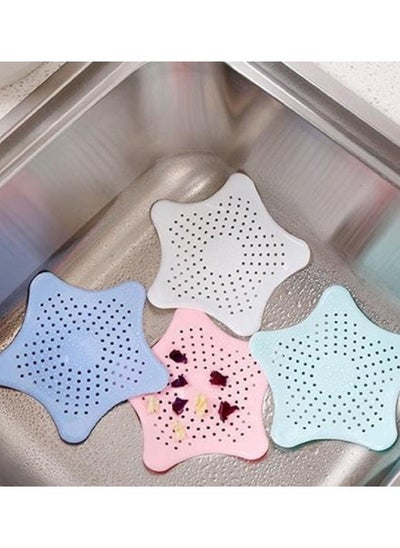 اشتري 4-Piece Kitchen Sink Strainer Filter Star Silicone Drain Cap Bathroom Floor Hair Catcher Anti Clogging Shower Drain Cover For Kitchen Bathroom Tub في الامارات