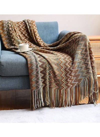 Buy Striped Sofa Throw Blanket 127x172cm in Saudi Arabia