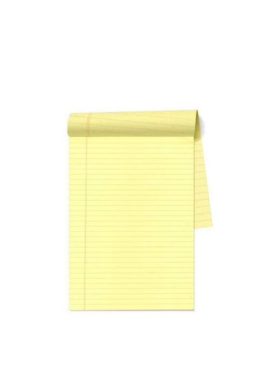 Buy Writing Pad 50 Sheets Single line Yellow Legal Notepad, A4 Notebook Sheets for School, College, Office Supplies in UAE