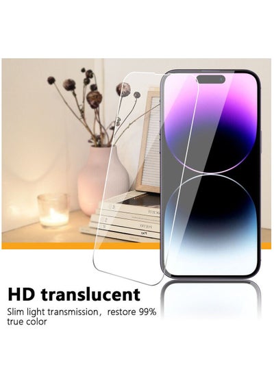 Buy Screen Protector Compatible with 14/14 Pro/13/13 Pro 6.1" Tempered Glass 9H Hardness [HD Clear] [Anti-Scratch] [Bubble Free] For Apple iPhone 14/14 Pro/13/13 Pro in UAE