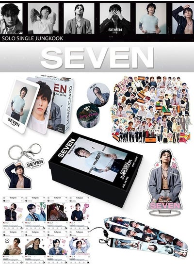 Buy BTS Member JUNGKOOK New Album SEVEN Gift Box Set With Lomo Cards, Acrylic Stand, Hand Account Tape, Lanyard, Stickers, Photo Card in Saudi Arabia