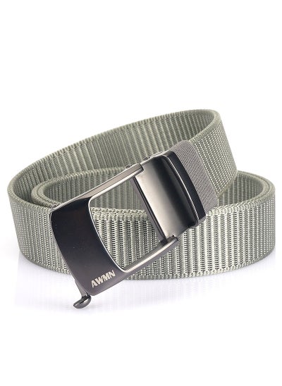 اشتري New Mens Casual Simple Nylon Braided Belt New Design Automatic Buckle Toothless Adjustable Cuttable BeltLight gray Light gray في السعودية