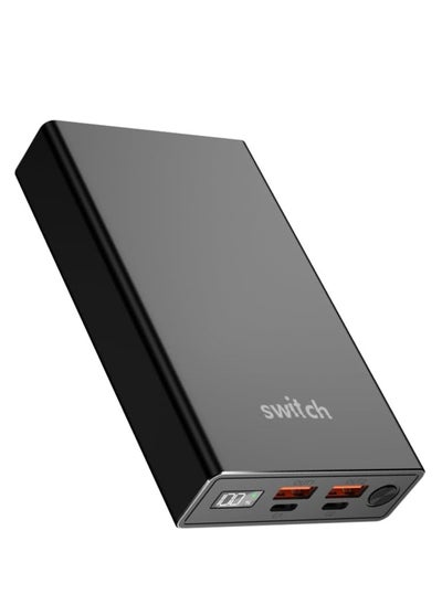 Buy SWITCH 20K Power Bank, PB-S300, 20,000mAh Portable Charger, 100W, LED Battery Indicator and 4 Ports, Fast Charging for Laptops, Phones, and More in UAE