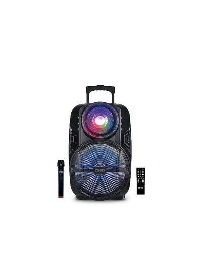 Buy Portable Trolley Speaker 5500W PMPO, Wireless Mic And Remote With LED Light Speaker,Bluetooth/FM/USB/TF/AUX/REC/TWS Functions, Rechargeable Battery,2 Year Warranty-OTS 85 in Saudi Arabia