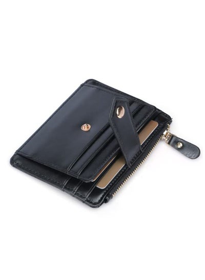 Buy Fashion Men Women Wallet Money Clip Credit Card Holder ID Business Faux Leather Purse leather designer i clip wallet durable stylish wallet for chain Black in UAE