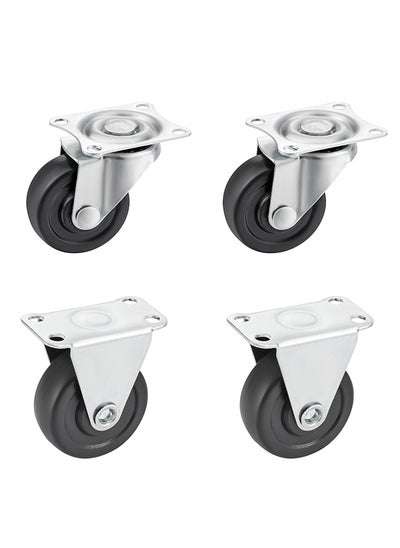 Buy 2-Piece Rubber Rigid Caster Wheels - 40mm - 2-Piece Swivel Caster Wheels in Saudi Arabia