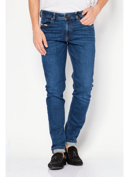 اشتري Men Regular Fit Washed Stretchable Jeans, Navy Blue في الامارات