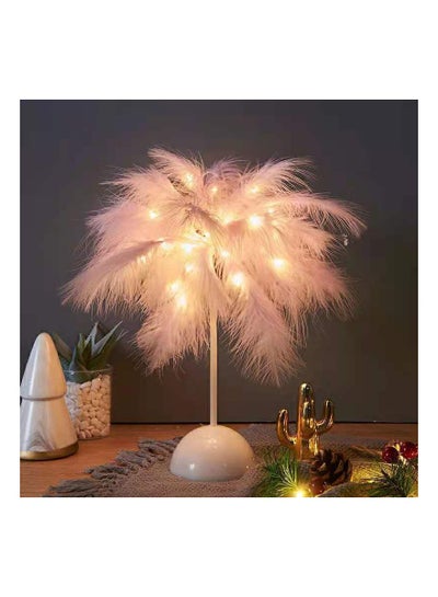Buy Feather lamp DIY warm light LED Birch Willow branch Cherry Plum tree Christmas Wedding Family Bedroom decoration lamp (pink feather） in UAE