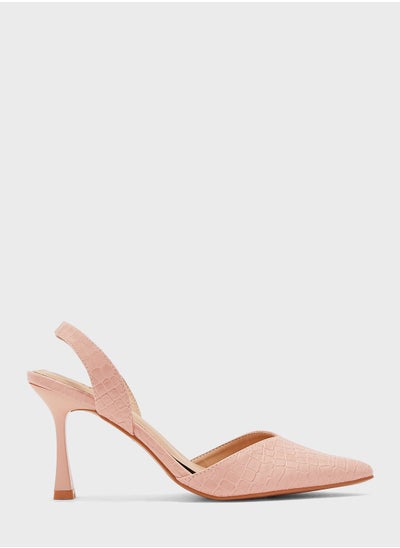 Buy Croc Effect V Detail Pointed Slingback Pump in Saudi Arabia