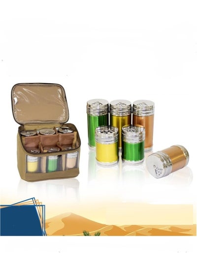 Buy Portable Camping Spice Packet 6 Bottles With Storage Bag in UAE