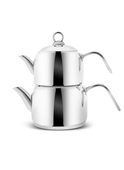 Buy Stainless Steel Turkish Tea Pot Set Induction Base in UAE