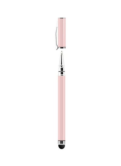 Buy 2 In 1 Ball Point Capacitive Screen Stylus Touch Pen With Cover Pink in UAE