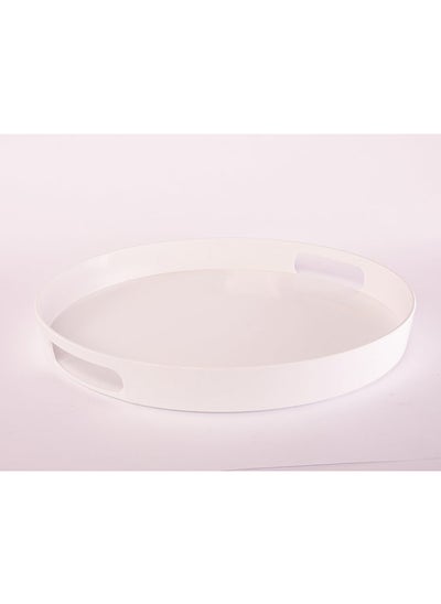 Buy Bright Designs Melamine Round Tray 
Set of 1 (D 38cm) White in Egypt