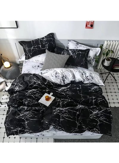 Buy Single Size Premium Quality Cotton Material Comforter Set 6 Pieces Soft and Breathable Comforter 160x200 cm with Deep Pocket Easy Care Fitted Sheet 120x200+25cm & 4 Pillowcases 45x70 cm in UAE