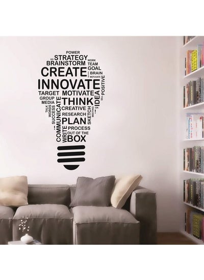 Buy Home Gallery Motivation Words Bulb Shape Sticker wall art 60x105 cm Black in Egypt