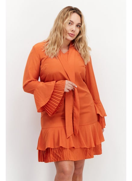 اشتري Women Plain Mini Dress, Orange في الامارات