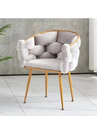 Buy Luxury Handmade Accent Chair Modern Velvet Armchair with Gold Metal Legs and Elegant Tufted Back in UAE