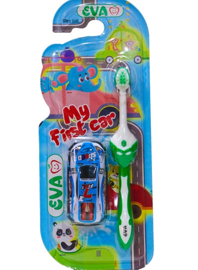 Buy Eva Toothbrush Ultra Soft With Car For Boys Multi-Colors in Egypt