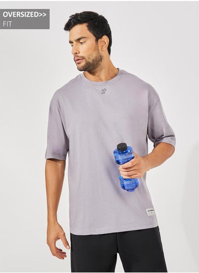 Buy Cotton Rich V Neck Oversized Athleisure T-Shirt in Saudi Arabia