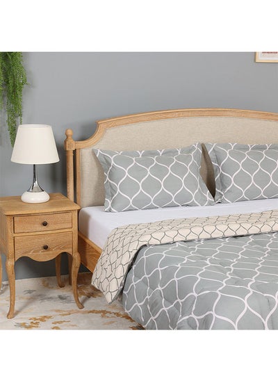 Buy Ogee Printed Comforter Set, Grey & Beige in UAE