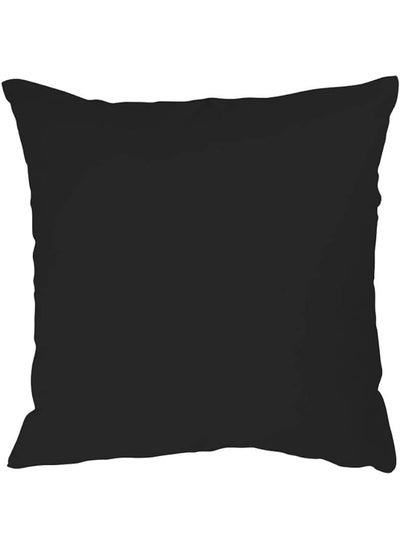 Buy Soft Plain Colored Cushion 45 X 45 Cm Black in Saudi Arabia