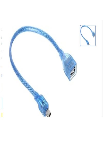 Buy kx 1908 usb 2.0 a female to mini usb 5pin male converter cable, 10cm - clear blue in Egypt